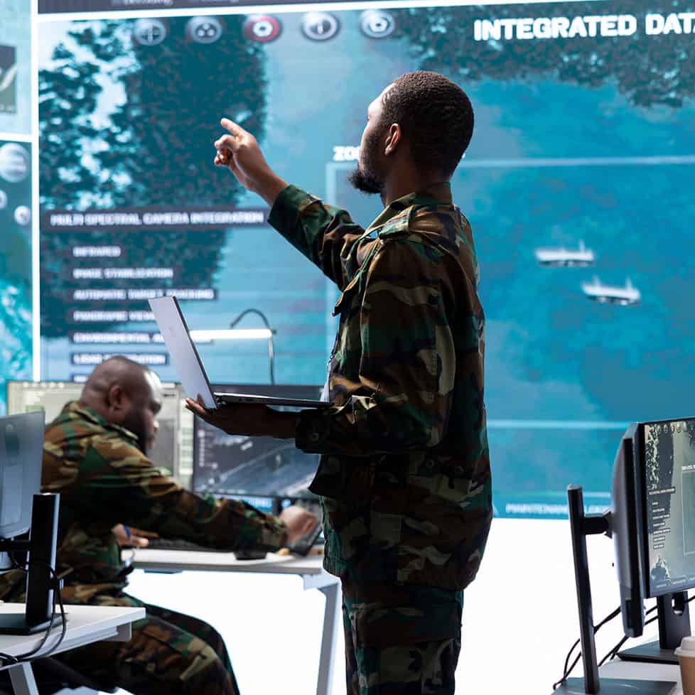 Armed forces operation room.